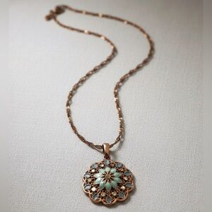 NWOT Blue & Copper Pendant Necklace